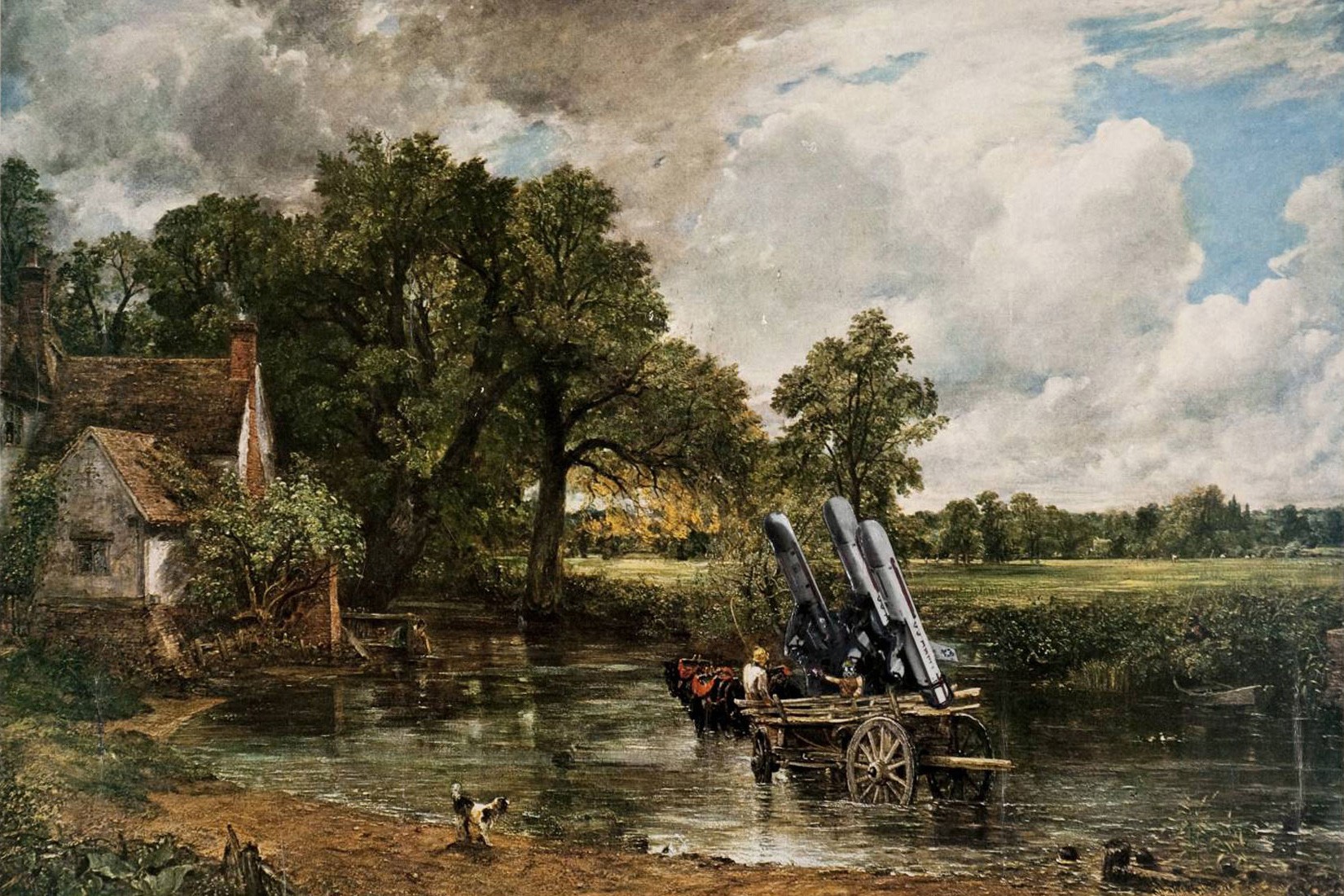 Banksy - Haywain With Cruise Missiles (Hand-Painted Reproduction)