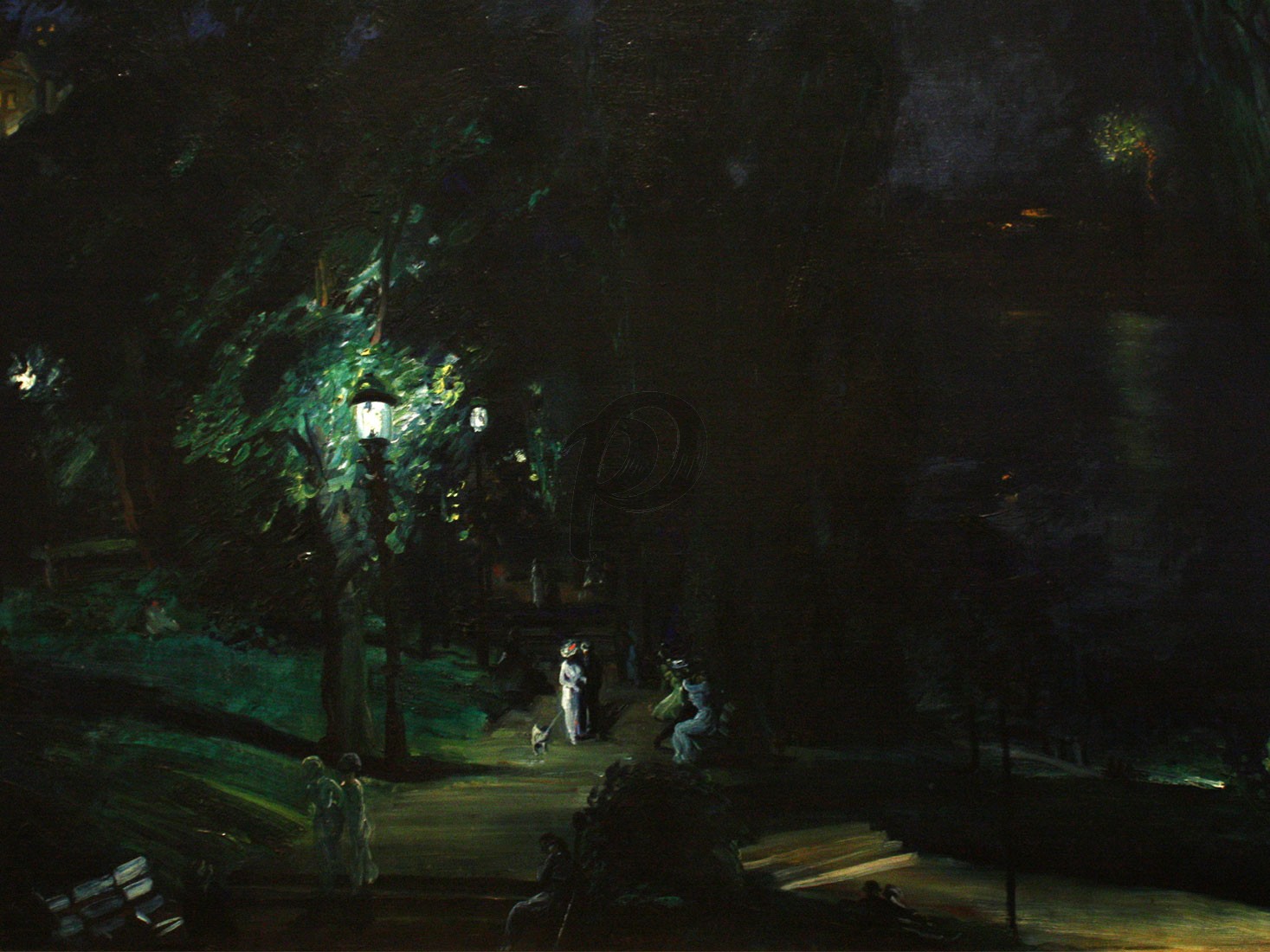 George Bellows - Summer Night Riverside Drive (Hand-Painted)