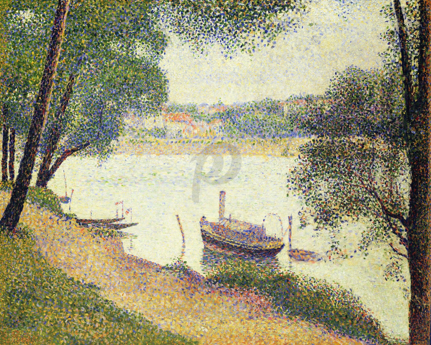 Georges Seurat - The Seine At La Grande Jatte In The Spring (Hand-Painted)