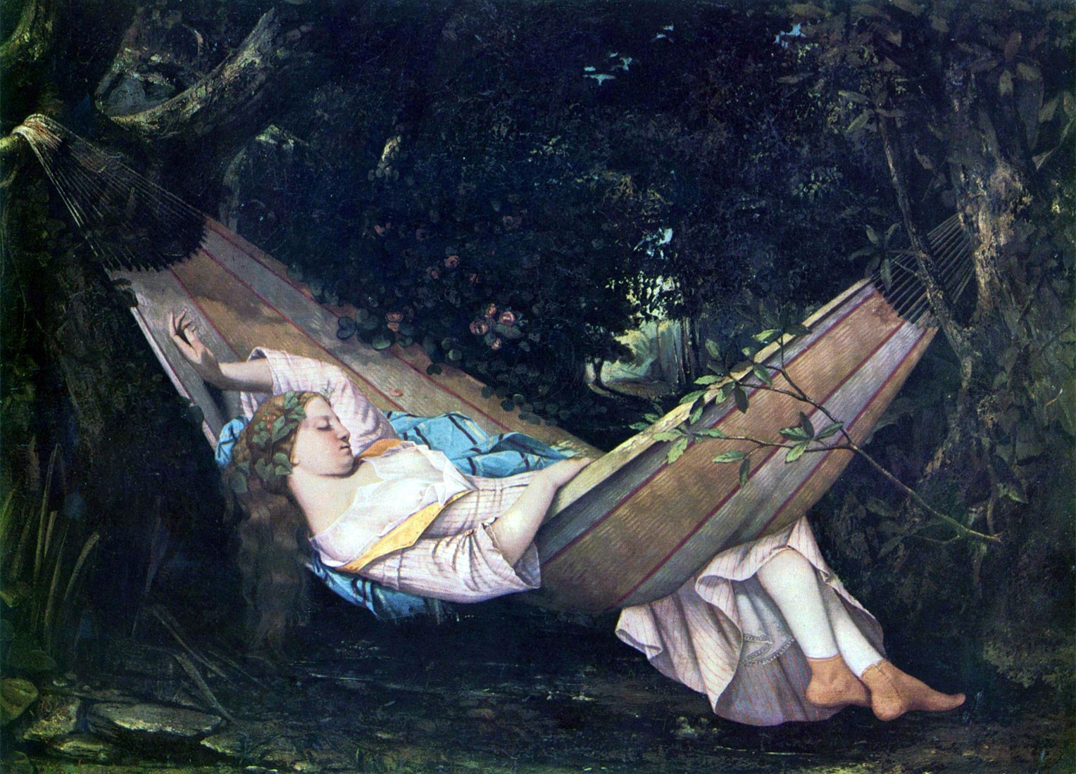 Gustave Courbet - Die Hängematte (Hand-Painted)