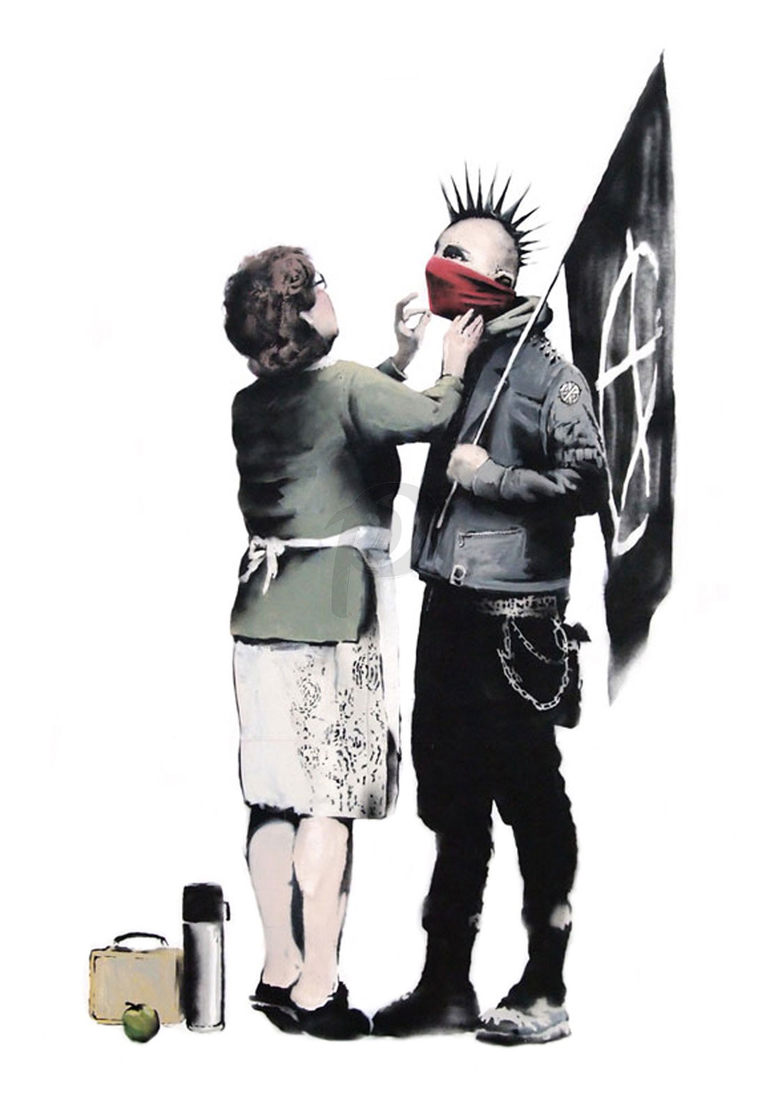 最新デザインの バンクシー パンク ロック 無政府主義者 激レア グラフィティ 3枚組 2ドル札 Mother And Anarchist Punk Banksy アナーキシストと母親 美術 工芸品 Reachahand Org