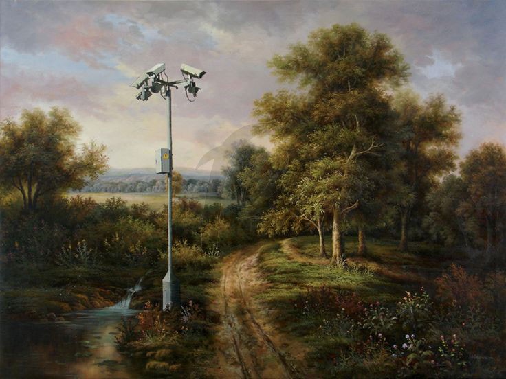 Banksy - Countryside CCTV (Hand-Painted Reproduction)