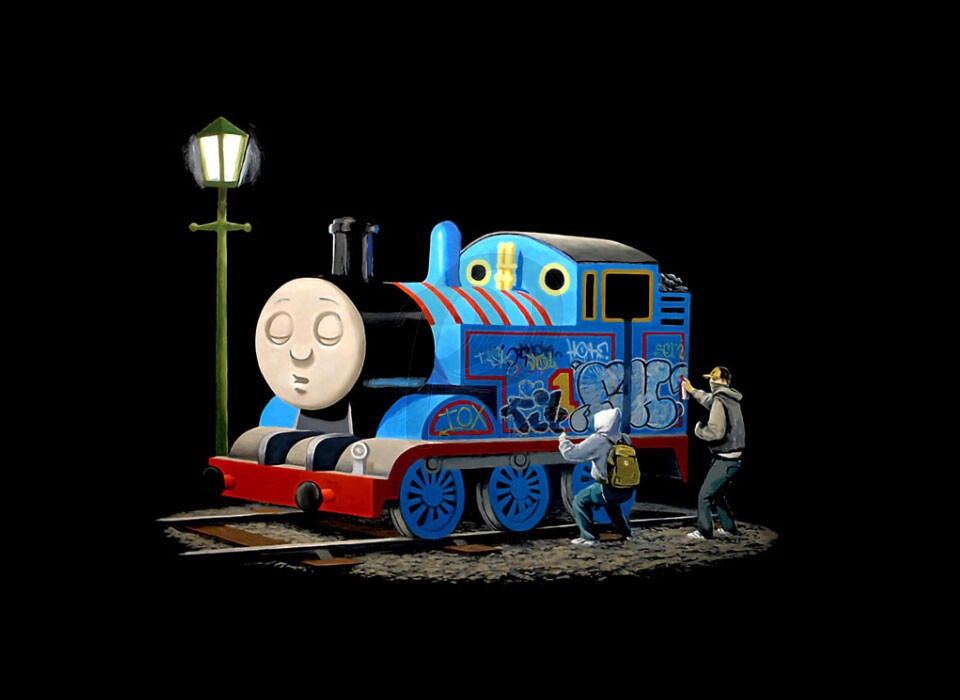Banksy - The Thomas The Tank Engine (Hand-Painted Reproduction)