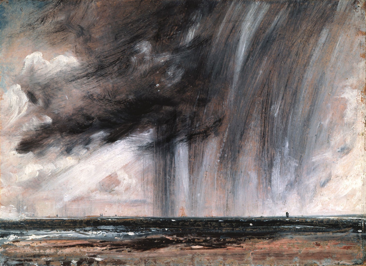 John Constable - Seascape Study with Rain Cloud (Hand-Painted)