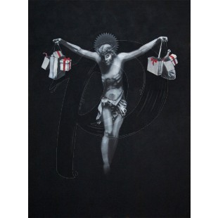 Banksy - Jesus Christ With Shopping Bags (Hand-Painted Reproduction)