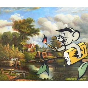Banksy - Corrupted Oil Jerry (Hand-Painted Reproduction)