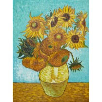 Vincent Van Gogh - Vase with 12 Sunflowers (Hand-Painted)