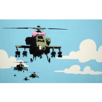 Banksy- Helicopters (Hand-Painted Reproduction)