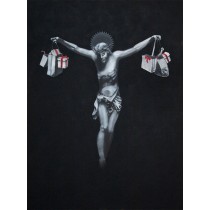 Banksy - Jesus Christ With Shopping Bags (Hand-Painted Reproduction)