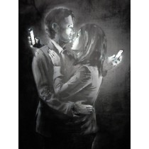 Banksy - Mobile Lovers (Hand-Painted Reproduction)