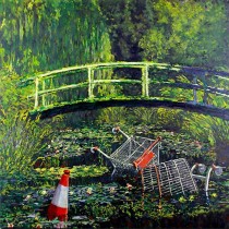 Banksy - Monet Japanese Bridge (Hand-Painted Reproduction)