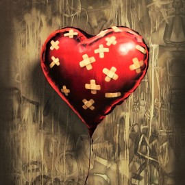 Banksy - Heart Balloon (Hand-Painted Reproduction)