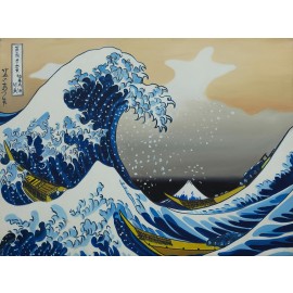 Hokusai - The Great Wave (Hand-Painted)
