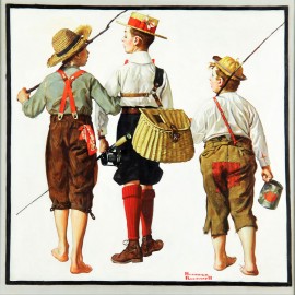 Norman Rockwell - Fishing Trip (Hand-Painted)
