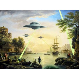 Banksy - UFO Invasion(Hand-Painted Reproduction)