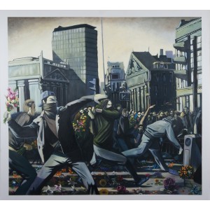 Banksy - Riot (Hand-Painted Reproduction)
