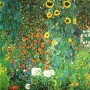 Gustav Klimt - Farm Garden With Sunflowers (Hand-Painted)